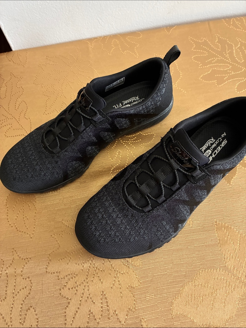 Skechers Women’s Black Knit Slip-On Athletic Sneakers